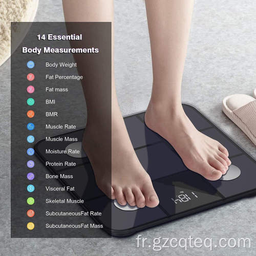 Smart Balance avec 14 mesures du corps Échelle de la salle de bain